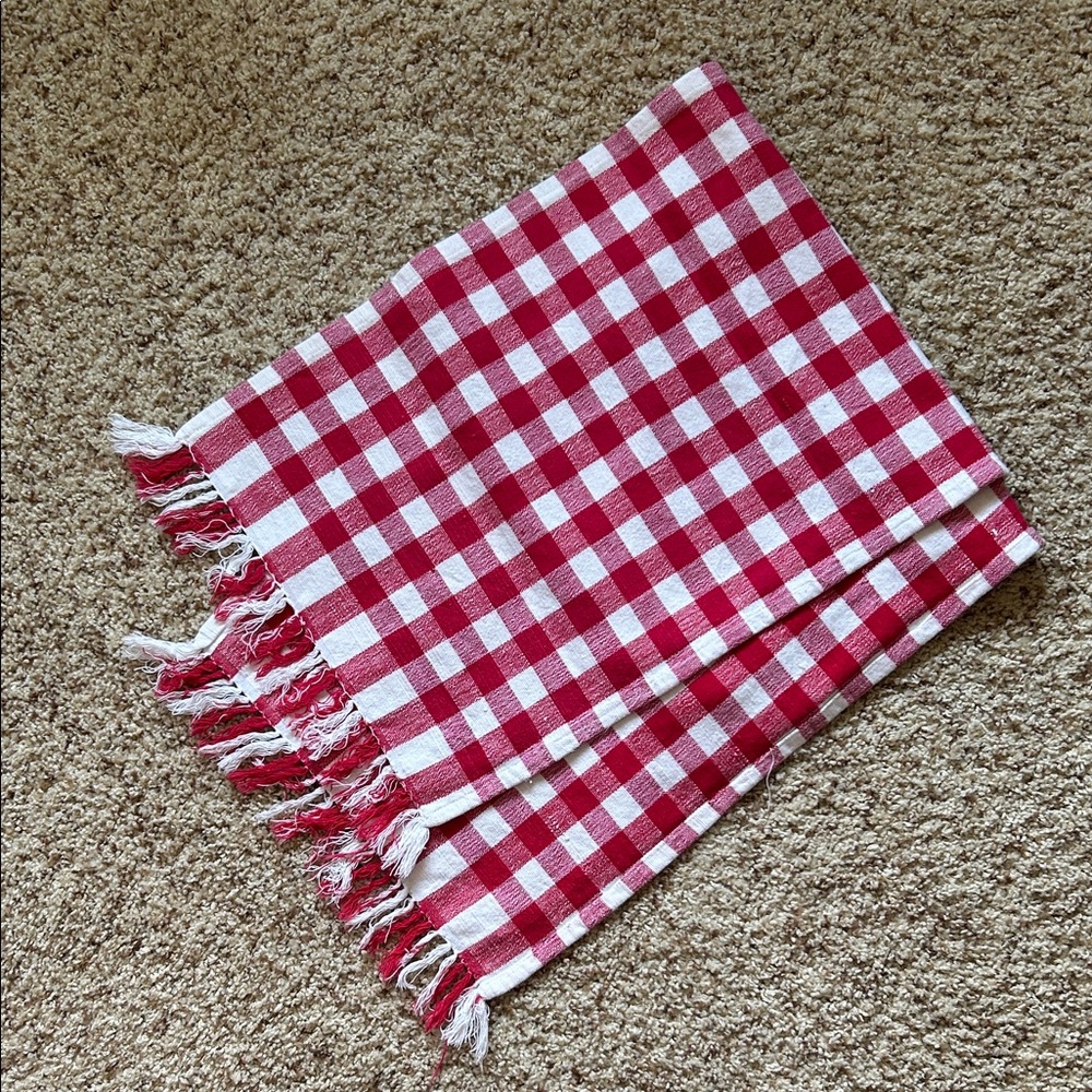 Red and White Checkered Table Runner